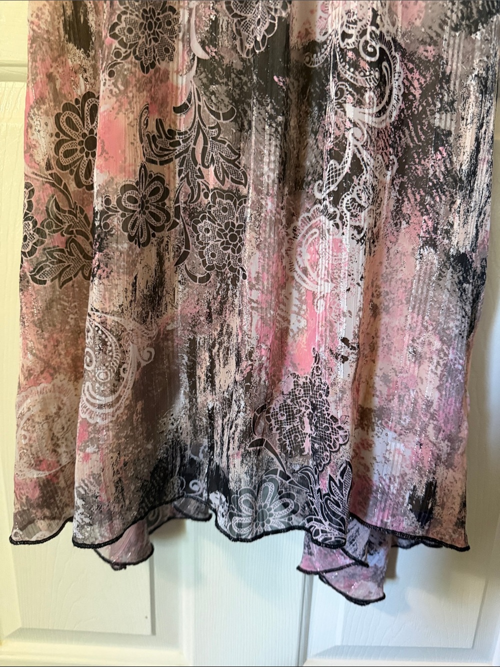 Dress Barn Pink and Black Floral-Patterned Midi Dress - Picture 6 of 6